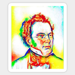 Franz Schubert Colourful Portrait | Franz Schubert Artwork 10 Sticker